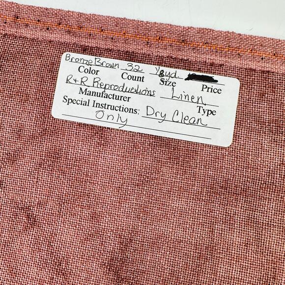 R & R Reproductions 32ct Cross Stitch Linen Fabric in Bronze Brown 17" x 13.5" - Picture 1 of 5